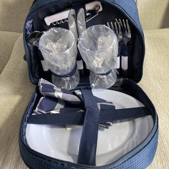 Audrain's Motor Week RI Concours Picnic Wine Bag Duffle Blue Blanket New - Picture 6 of 13